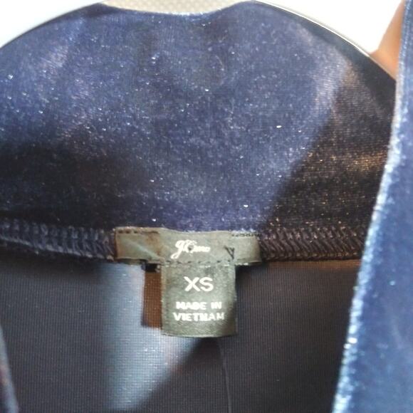 J. Crew Navy Blue Velvet Sleeveless Mock Neck Office Size XS - Picture 3 of 7